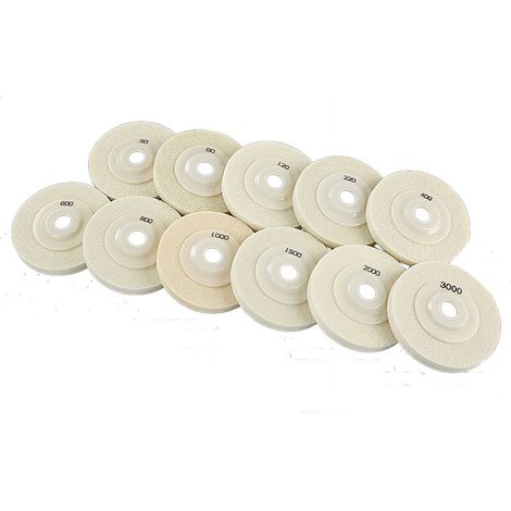Sponge Fiber Polishing Sheet - 100mm - 60 Grit to 3000 Grit - For Marble Quartz Artificial Stone - 11 Pieces (1/5)