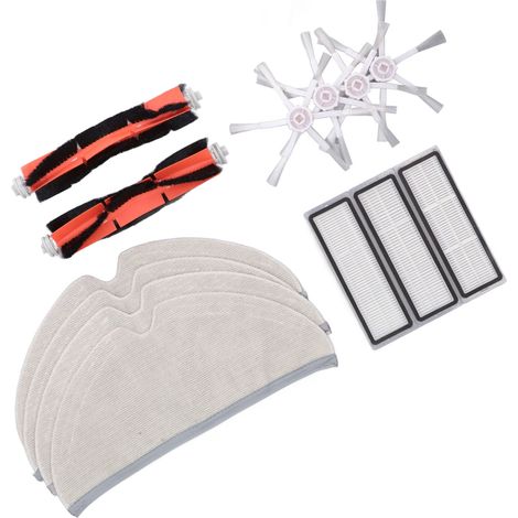 Compatible avec l'aspirateur robot Xiaomi Mijia 2C, aspirateur robot tout-en-un pour balayer et laver les sols, brosse latérale, filtre, chiffon de nettoyage. (1/5)