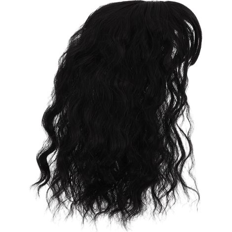 Postiche Frisée Noire pour Femmes, Couverture Cheveux Gris, Légère (1/5)