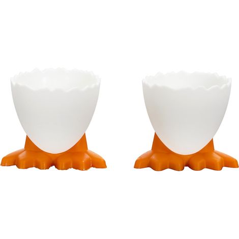 Lot de 2 Coquetiers "Pieds de Poule" 5cm Blanc (1/4)