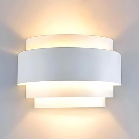 Applique murale moderne, luminaire d'intérieur, demi-lune, en métal, blanc, pour escalier, couloir, maison, cinéma, chambre à coucher (1 pièce) (1/5)