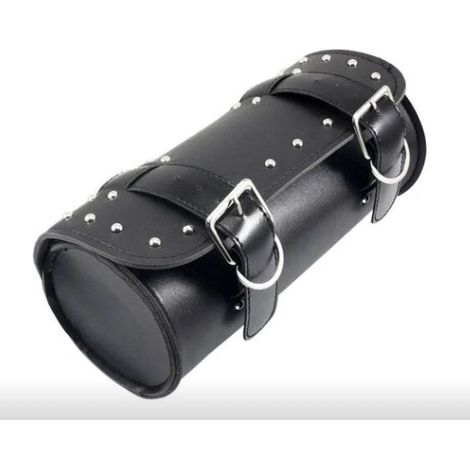 Sac à outils moto sacoche de selle moto PU cuir étanche sac à outils rond sac de selle mode moto sac de rangement 3013cm noir