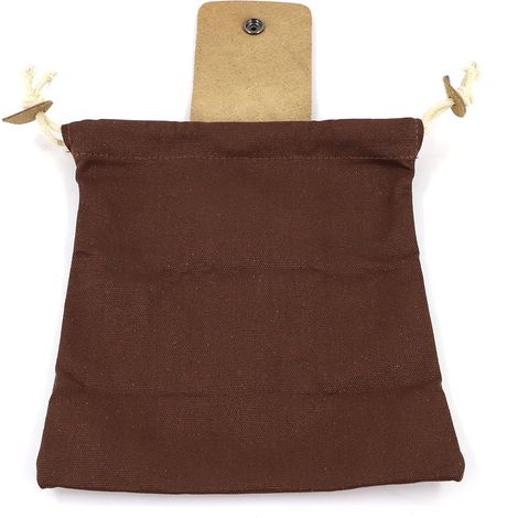 Pochette en toile cirée et cuir, sac de cueillette d'extérieur avec cordon de serrage (pliable), sac de ceinture pour la collecte de pierres, de coquillages, de champignons, de fruits et de légumes (k (1/5)
