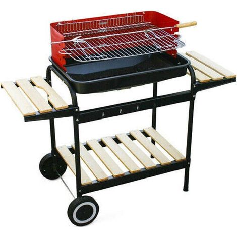 Barbecue Chariot à Charbon En Métal Et En Bois Bbq Bracelet Portable (1/4)