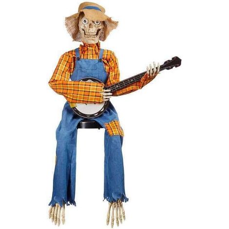 Skeleton - Jouant De La Guitare - Décoration Halloween Intérieure - Pour Bureau Ou Mur - 13 X 40 Cm - 1 Pièce (1/3)