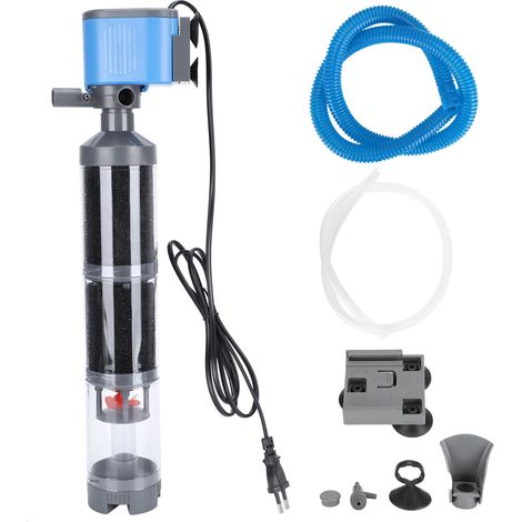 Filtro silencioso de 3 etapas para acuarios de interior ZY3000F5 de 35 W y 2500 L/h con ventosa. (1/5)