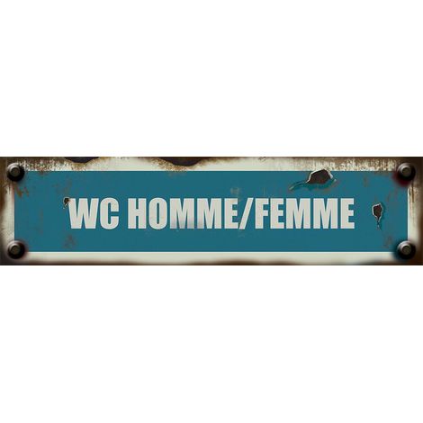 Plaque vintage WC homme/femme - Rigide 170x45mm - 4019420