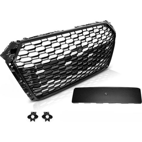 Calandre Avant pour Audi A4 B9 de 2015 a 2019 Look Sport Noir Brillant - PDC-31777543 (1/5)