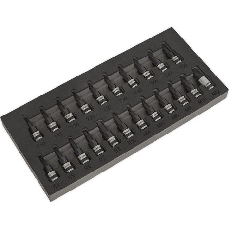 Sealey Premier Black TRX-Star/Hex/Spline Socket Bit Set 3/8""Sq Drive 22pc AK7985