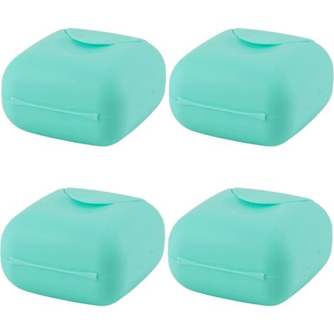 Lot de 4 boîtes de rangement portables pour savon, aux couleurs de bonbons, idéales pour la maison, la salle de bain, la randonnée, les voyages, le camping et autres activités de plein air. (1/5)