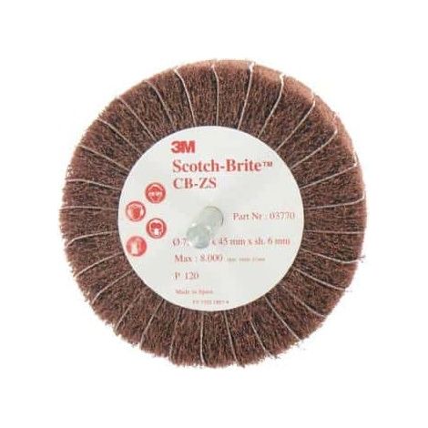 Brosse 3M scotch-brite CB-ZS grain 120 diamètre 75 mm x 5 (1/2)