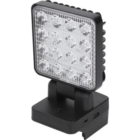 Lampe de chantier portable sur batterie lithium 18V, éclairage LED orientable, étanche IP67 pour travaux (1/5)
