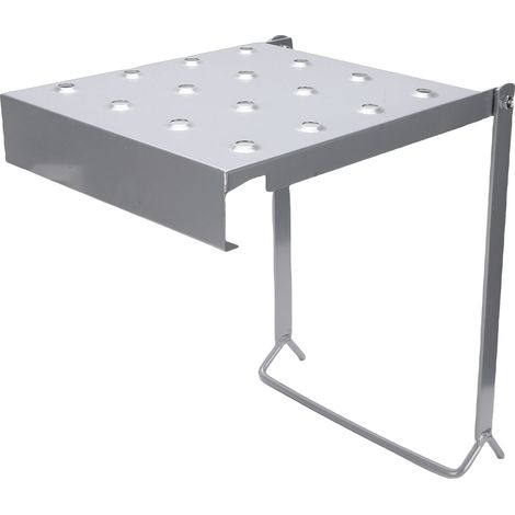 Scala pieghevole multifunzionale, prolunga da lavoro portatile in ferro per ristrutturazioni domestiche, colore argento. (1/5)