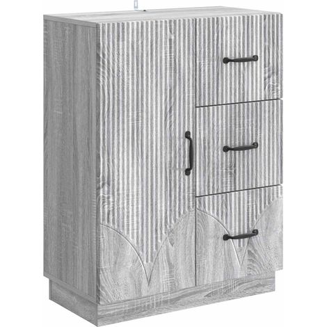 Sideboard Graues Sonoma 66 x 34,5 x 87 cm Holzwerkstoff vidaXL