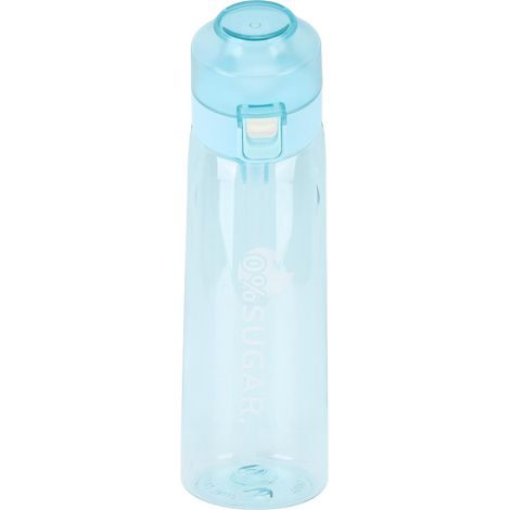 Gourde parfumée 650 ml avec couvercle à clapet, transparente et portable, idéale pour les sports de plein air et les activités de plein air. Livrée avec une paille bleue. (1/5)