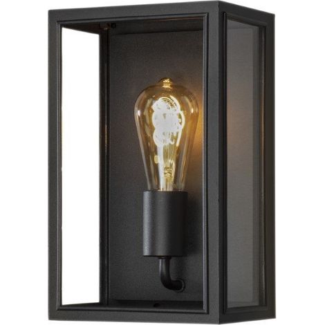 Konstsmide Carpi Lanterne murale d'extérieur moderne moyenne E27 noire avec verre transparent, IP44 (1/3)