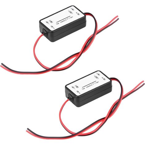 2 Pièces Condensateur 12V Auto, Filtres Antiparasite pour Caméra de Recul, Redresseur Stabilisateur Relais d'alimentation 12 V DC, Adaptateur de Filtrage pour Caméra de Recul Voiture Auto Radio Écran (1/5)