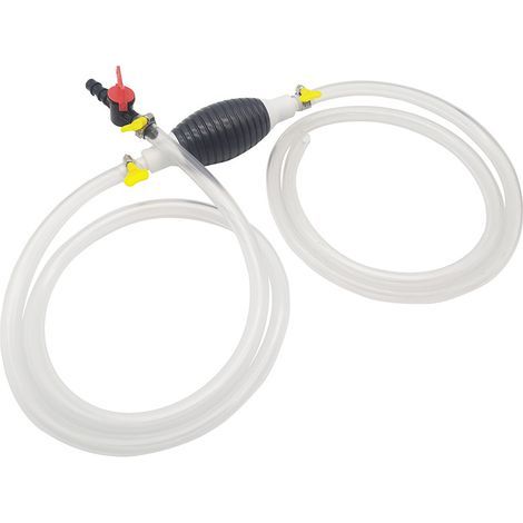 Tragbare manuelle Ansaugpumpe, universelle manuelle Kraftstoffpumpe, Motorablaufpumpe, manuelle Wasserpumpe, Hochleistungs-Siphon-Flüssigkeitstransferpumpe mit Durchflussregler (2 m) (1/5)