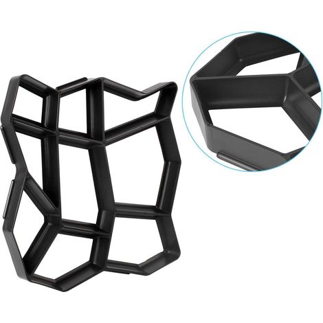 Moule À Pavés - 42,5 x 42,5 x 4 cm - Système À 9 Logements - En ABS Sans Matière Recyclée - Pour Allées Et Terrasses - 1 Pièce