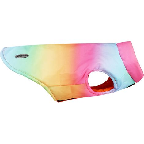 M lunghezza 40 cm: Cappotto in tessuto impermeabile con chiusura a strappo modello Rainbow per cani