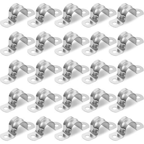 25 pièces pince de fixation collier de serrage 20mm 304 U collier de serrage en acier inoxydable collier de serrage carte tuyau fixation (1/5)