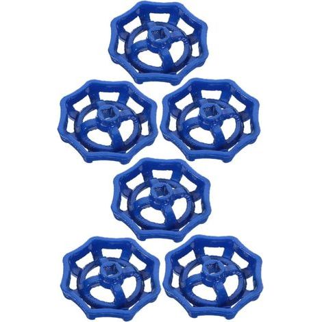 Lot de 6 poignées de robinet extérieur moulé, volants en fonte au design ergonomique, résistant aux UV et à la corrosion, installation rapide. (1/5)