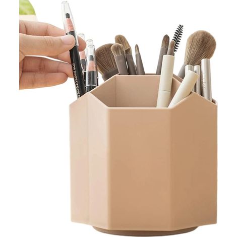 Este portalápices, eficiente y organizado, está fabricado en plástico resistente y duradero, presenta un aspecto elegante y cuenta con múltiples compartimentos para guardar objetos en el escritorio, a