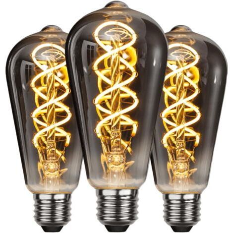 Vintage E27 LED-Lampe, energiesparend, Industriestil, Retro-Antik-Dekorationslampe E27, 4 W, für Schlafzimmer, Restaurant, Café, Bar, Bistro, gelbes Glühfaden, 3er-Pack (1/5)