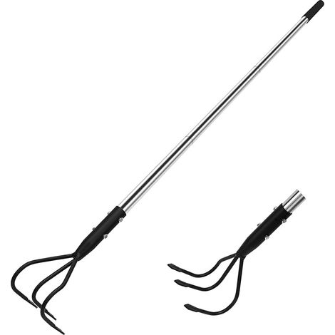 BARAYSTUS Cultivator, 57 Inch Long Carbon Steel Cultivator, Adjustable Length, Garden Tools, 3 Teeth Cultivator for Garden, Soil Loosening (1/5)