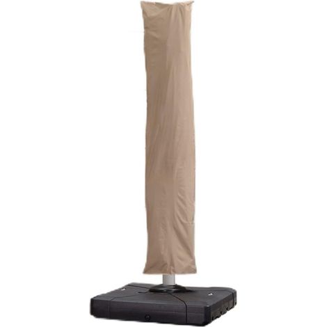 Housse Parasol Déporté 255 x 62 cm. Housse de Protection en Tissu Polyester 250g. Housses pour Parasols de Jardin avec Tige et Zippé. Kaki