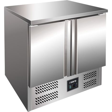 Table réfrigérée - 2 x GN 1/1 - 2 portes - +2/+8°C - 2 grilles - Inox - Saro