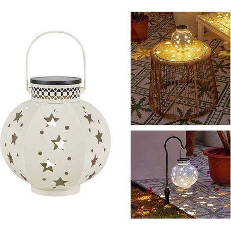 Lanterne solaire d'extérieur, Lanternes extérieures en métal, Lampes solaires pour jardin, extérieur, patio, arbre (1/5)