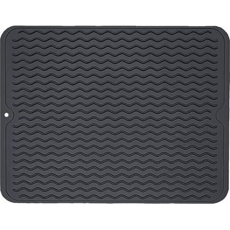 Tapis d'égouttage en silicone, tapis d'égouttage antidérapant, tapis d'évier, résistant à la chaleur (1/4)
