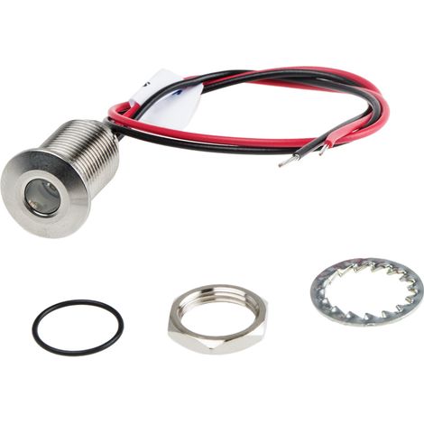 Voyant de panneau à LED LED lumineux Jaune RS PRO, dia. 10mm, 21.6 26.4V c.c., IP67 ( Prix pour 1 )
