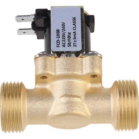 G3/4 AC220V Magnetventil, Wassereinlass-Durchflussschalter, Schnellanschluss, normalerweise geschlossen, elektromagnetisch (Gold) - 7x6cm - Gold (1/4)