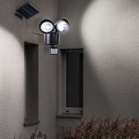 LED Solar Außen Wand Leuchte Bewegungsmelder Strahler Einfahrt Hof Beleuchtung