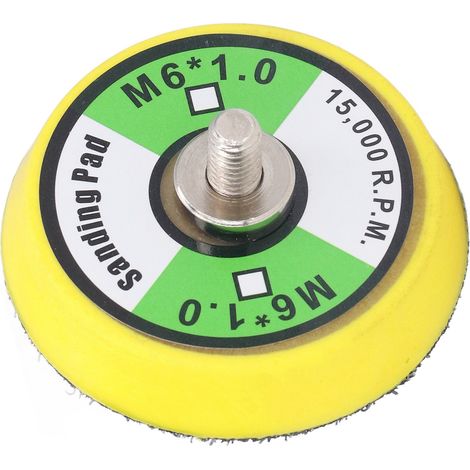 Plateau support auto-agrippant pour ponceuse à air, disque PU jaune 2 pouces filetage M6x1, 15000 tr/min, meulage polissage lustrage (1/5)