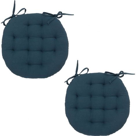 Lot de 2 galettes de chaise rondes en coton