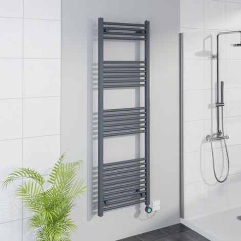WiFi Thermostatic Straight Towel Rail Timer Sand Grey 1600x500