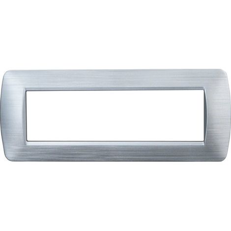 ETTROIT LN85715 Placca Plastica Serie Space 7P Colore Silver Satinato Compatibile Con Bticino Living Light (1/3)