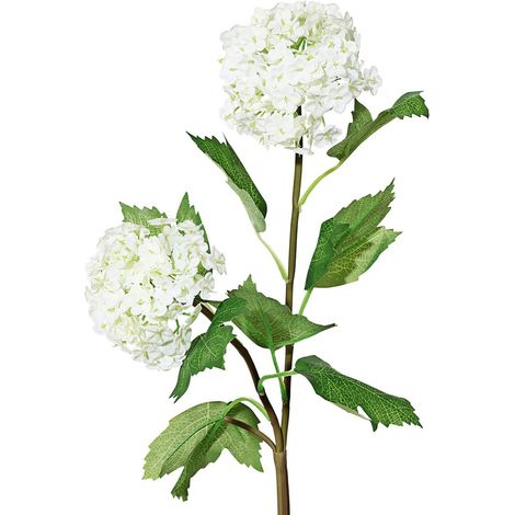 GASPER Schneeball-Zweig weiße Blüten Ø 7/9 cm 49 cm - Kunstblumen