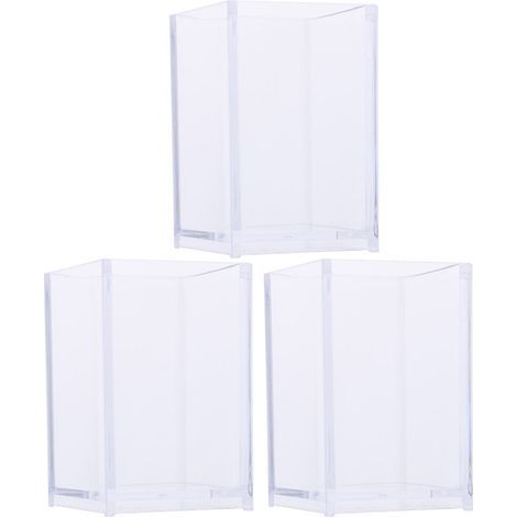 Guangmc Lot de 3 porte-stylos ronds transparents, parfaits pour l'organisation du bureau.