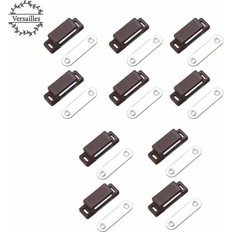 Powerful magnetic latch – holding force 4kg – set of 10 brown – door magnet – magnet latch – cupboard magnet – cupboard door magnet, (1/5)