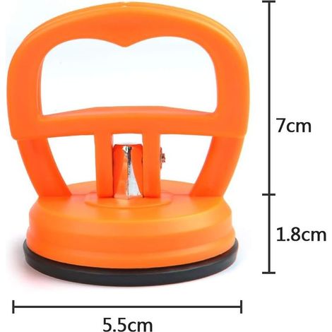 Set mit 2 Saugnapf-Zahnextraktionswerkzeugen, Mini-Glassaugnapf, Glasheber, kleiner Saugnapfhalter, 5,5 cm, Orange, Sunny (1/4)