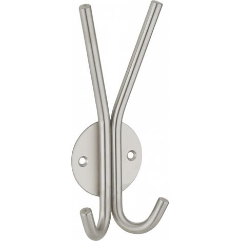 Appendiabiti INOX, gancio doppio, acciaio inossidabile, H.155mm, satinato - THIRARD