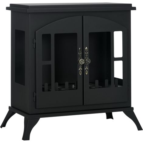 GagaCheminée à l'éthanol bioéthanol sur pieds avec réservoir 0,9 L environ 3 h de durée de combustion couverture 25 m² noir (1/5)