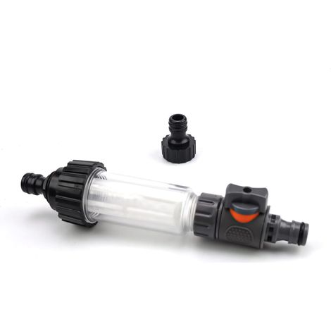 Filtre Tuyau Arrosage, Filtre à Eau 3/4 Pouces, avec Deux Raccords de Fuyau, Filtre à Eau pour Nettoyeur Haute Pression pour Nettoyeurs Haute Pression, Pompes de Jardin, Caravanes (1/5)