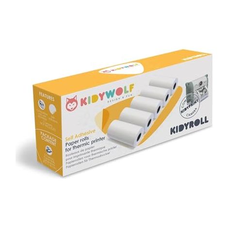 KIDYWOLF - Papel adhesivo para cámara instantánea (5 rollos)