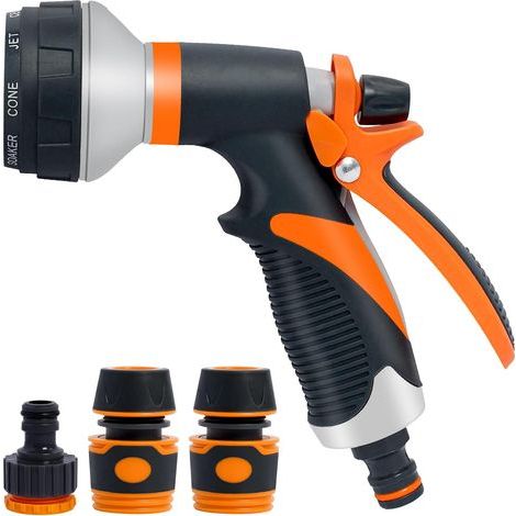 Spray gun, garden hose, 8-mode high-pressure watering gun, garden shower nozzles, hand sprayer for watering plants, lawns, and washing cars (1/5)