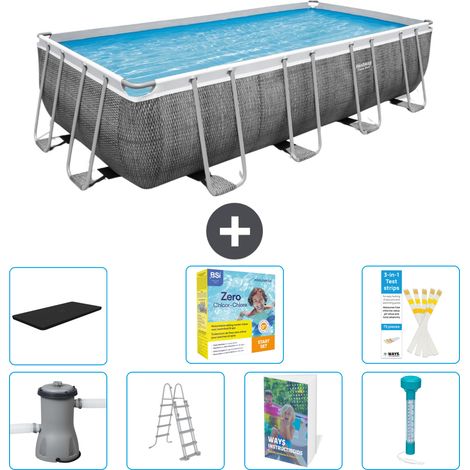 Bestway Power Steel Rechteckig - 488x244x122 cm - 8-teilig S532